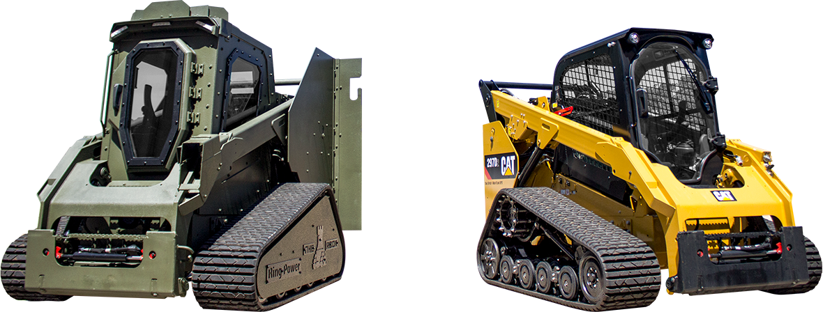 The rook is on a Cat Track Loader chassis