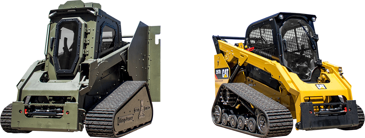 The rook is on a Cat Track Loader chassis